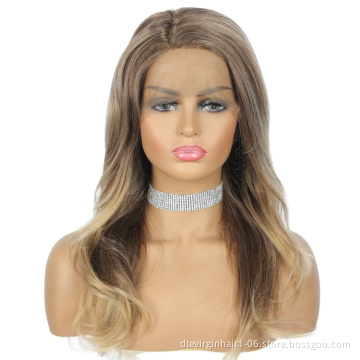 wholesale colored  ombre brown t part front lace freetress crochet colorful bulk Extension syntehtic wig synthetic braiding hair